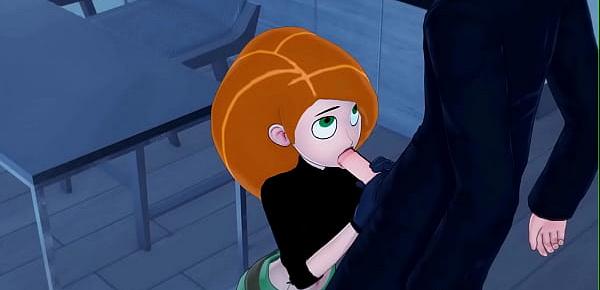  Kim Possible sucks dick before getting fucked on a table.